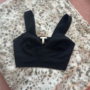 Leith Black V-Neck Crop Top Size XS